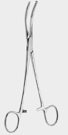 Затискач МІКУЛІЧА (MIKULICZ) очеревинний, 20,0 см (сm), 1х2 зубці, довгі кінці